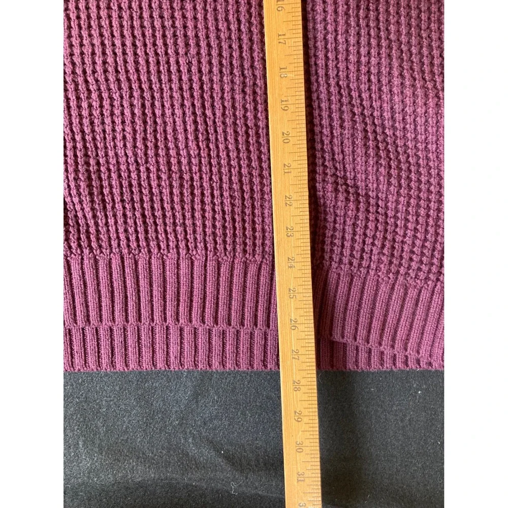 Banana Republic Mens XL Plum Waffle Knit Shawl Collar‎ Button Sweater Wool Mix